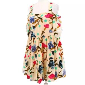 NWT Essentiel Antwerp Nerena Off White Floral Cold Shoulder Dress ~ Sz 34 (XS)